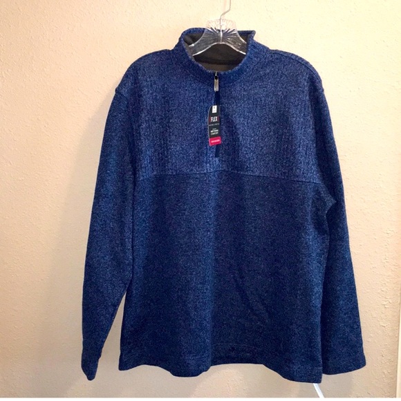 Van Heusen Men's Quarter Zip Pullover Sweater Size Large NWT